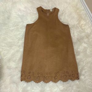 Faux Suede flowy mini dress